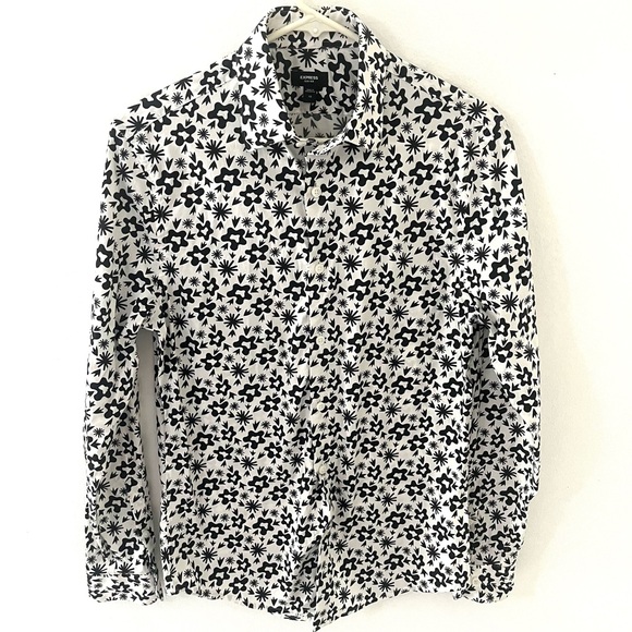 Express Slim 1MX Long Sleeve Floral Dress Shirt, Size: XS - Picture 1 of 5